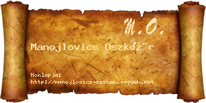 Manojlovics Oszkár névjegykártya
